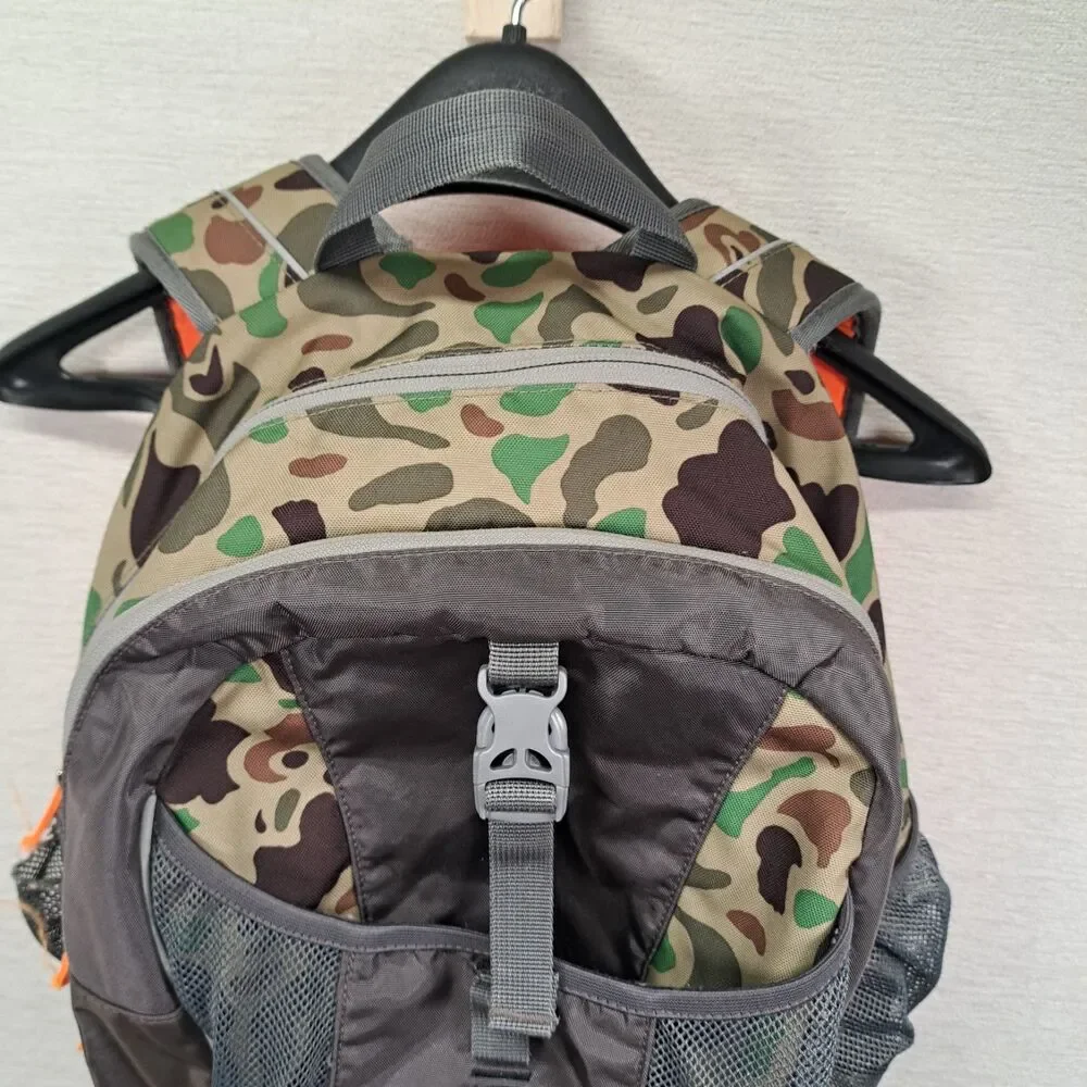 LL Bean Backpack Duck Camo Hunter Orange Pack Original Bookbag Daypack